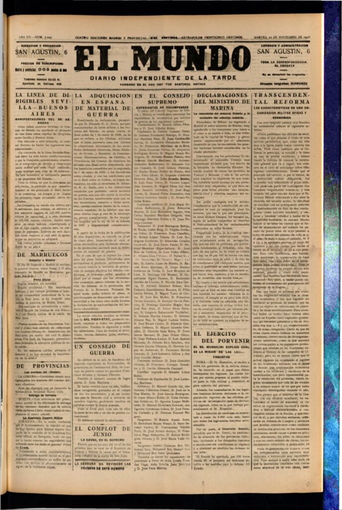 Miniatura de El Mundo del 23 de noviembre de 1926