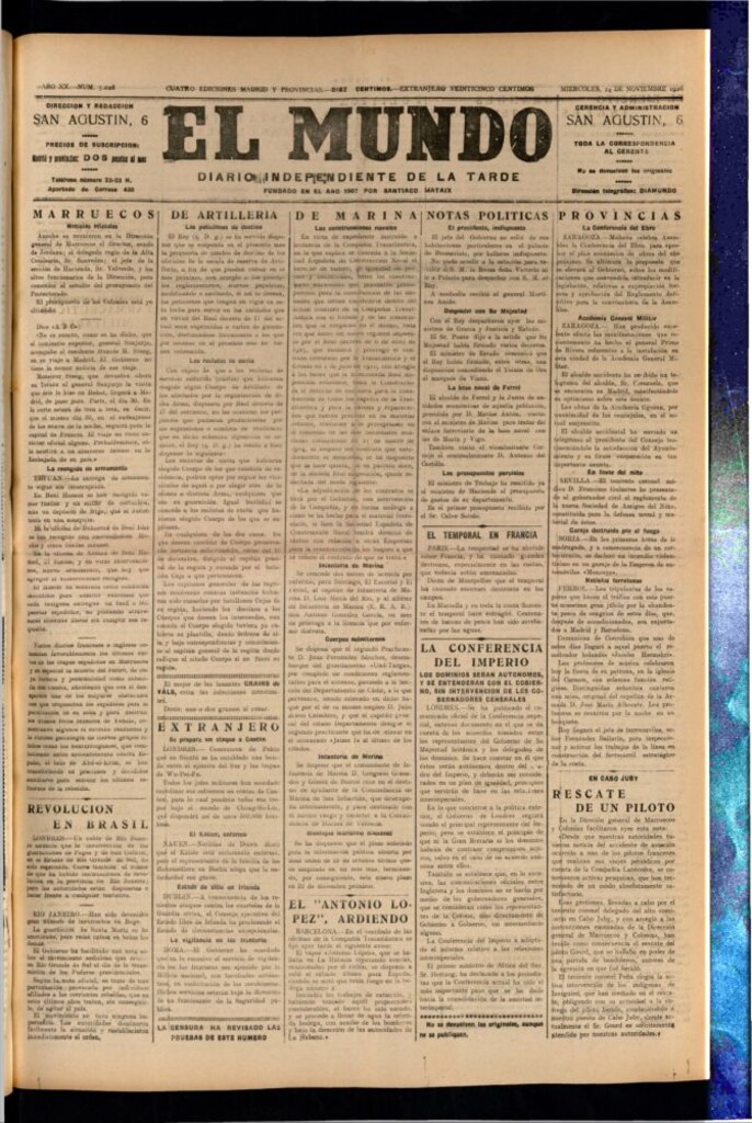 Miniatura de El Mundo del 24 de noviembre de 1926