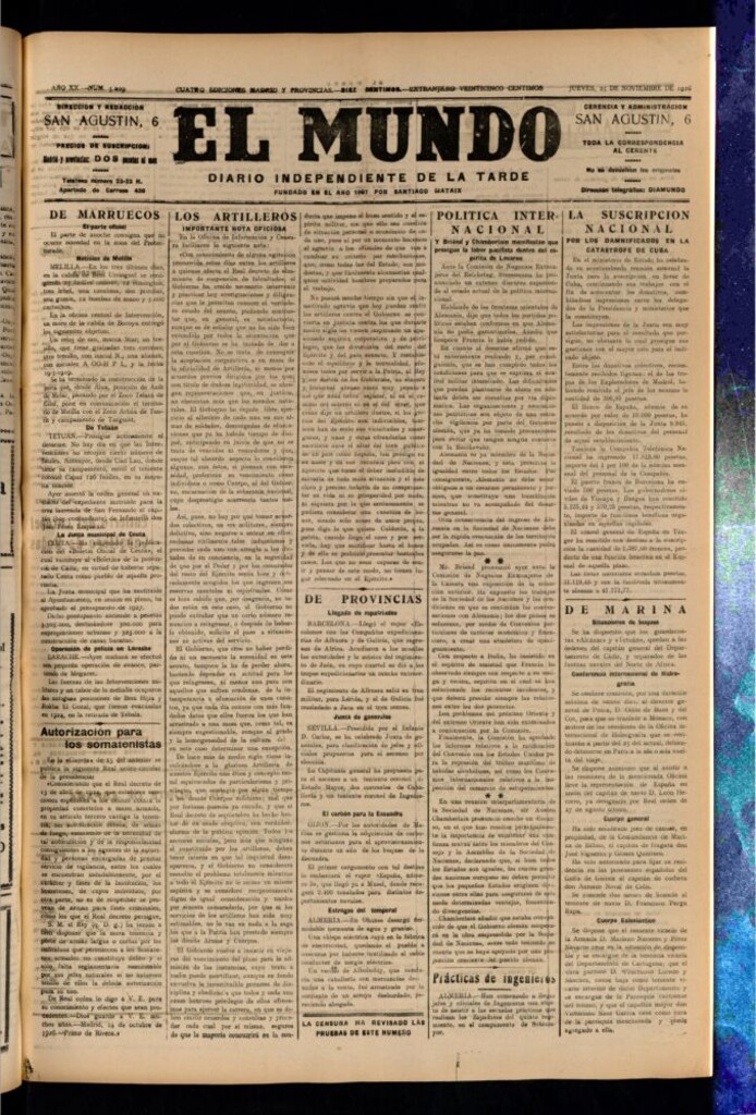 Miniatura de El Mundo del 25 de noviembre de 1926