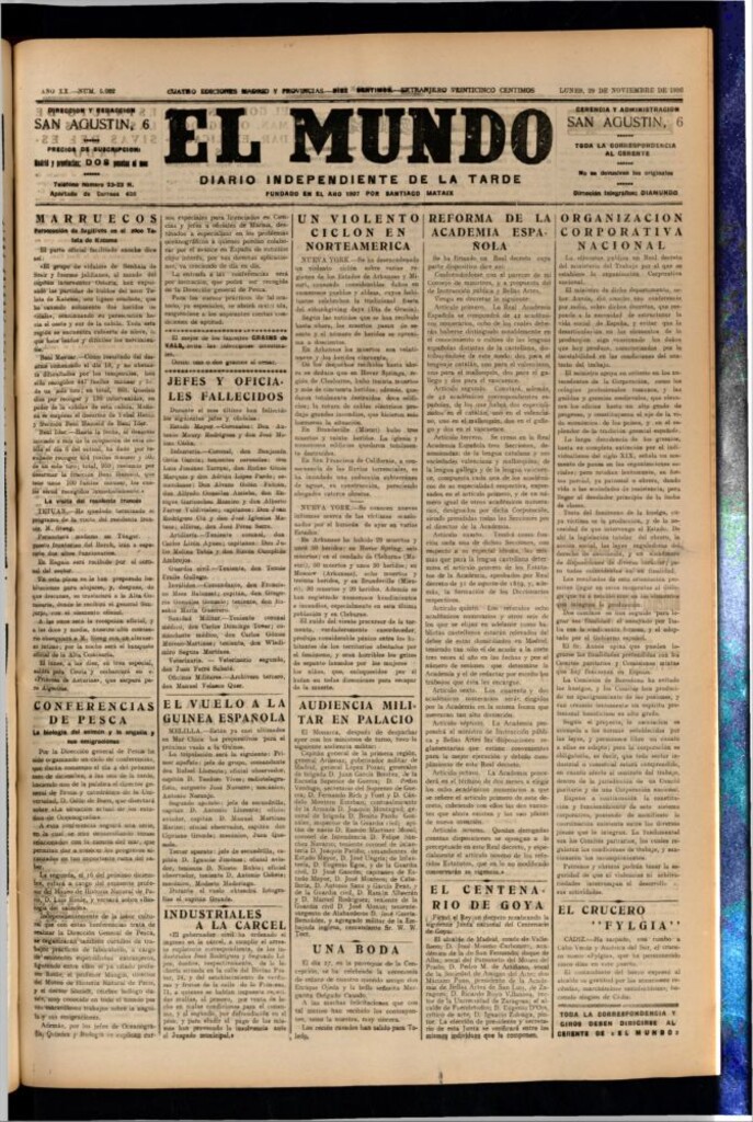 Miniatura de El Mundo del 29 de noviembre de 1926