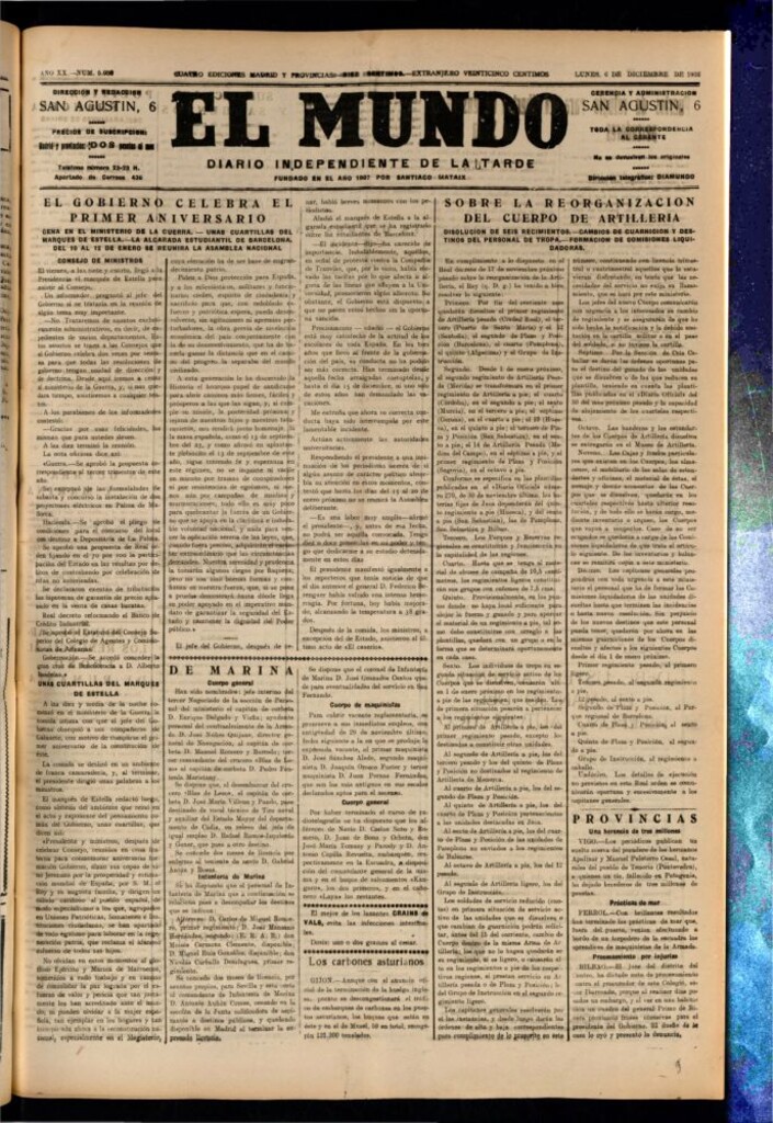 Miniatura de El Mundo del 6 de diciembre de 1926