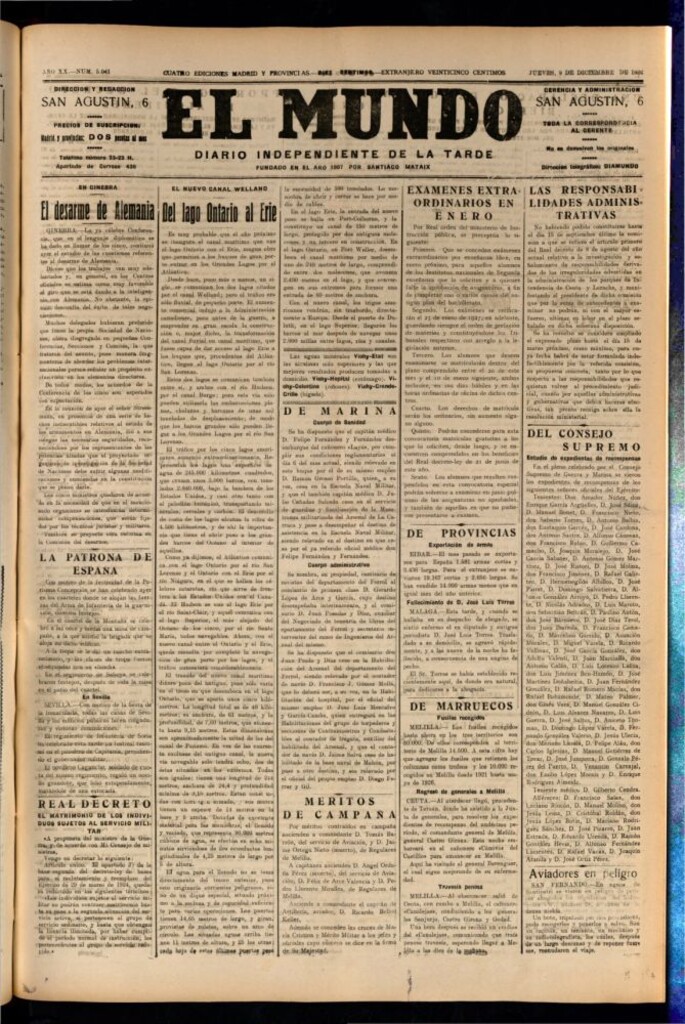 Miniatura de El Mundo del 9 de diciembre de 1926
