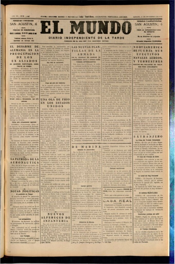 Miniatura de El Mundo del 11 de diciembre de 1926