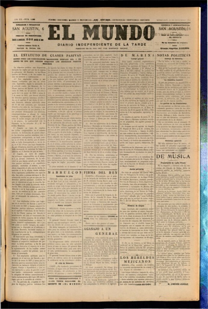 Miniatura de El Mundo del 15 de diciembre de 1926