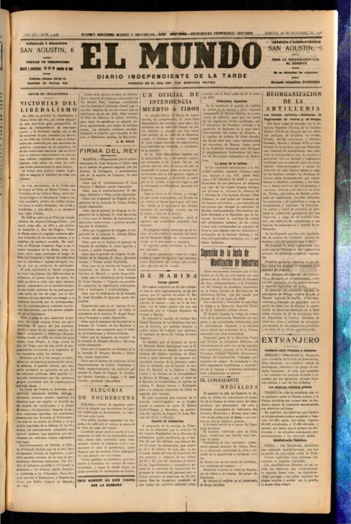 Miniatura de El Mundo del 28 de diciembre de 1926