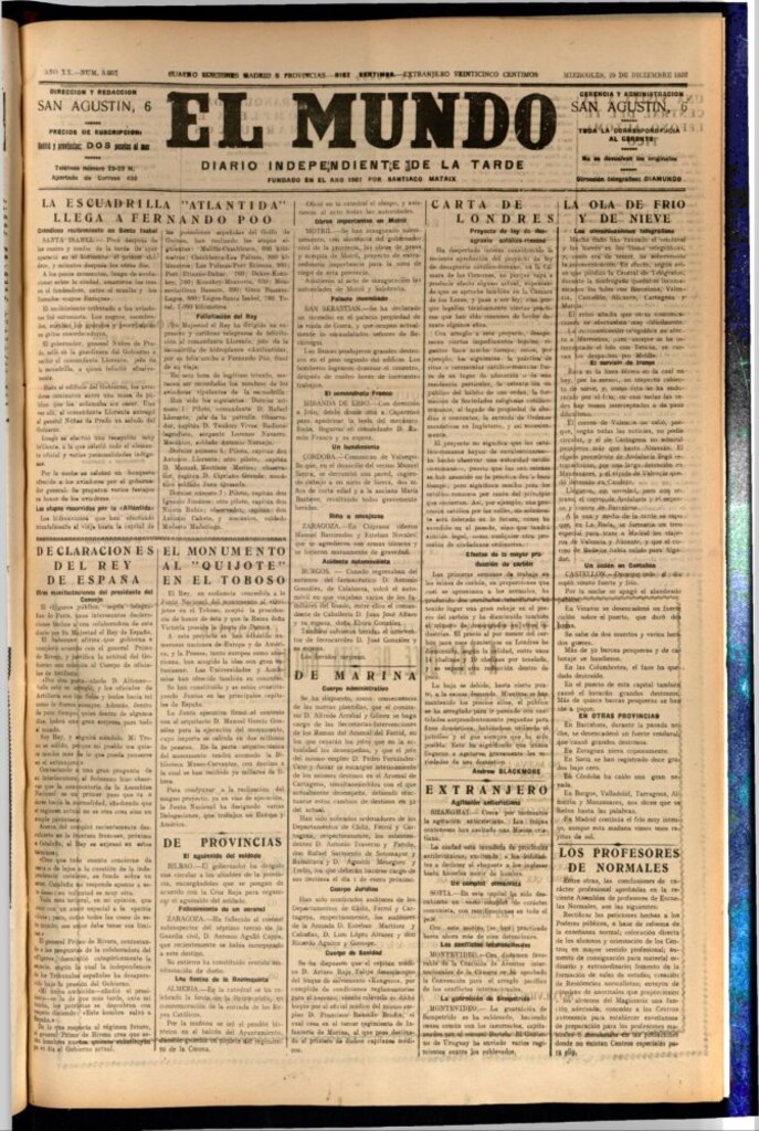 Miniatura de El Mundo del 29 de diciembre de 1926