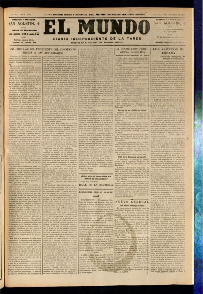 Miniatura de El Mundo del 12 de febrero de 1927