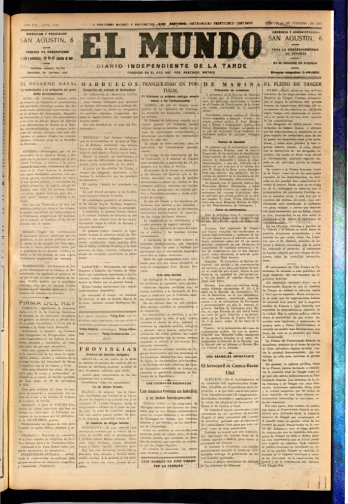 Miniatura de El Mundo del 15 de febrero de 1927
