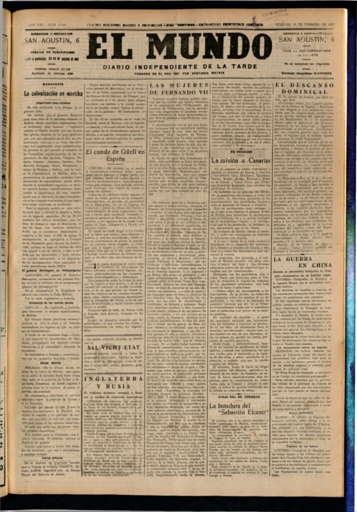 Miniatura de El Mundo del 25 de febrero de 1927