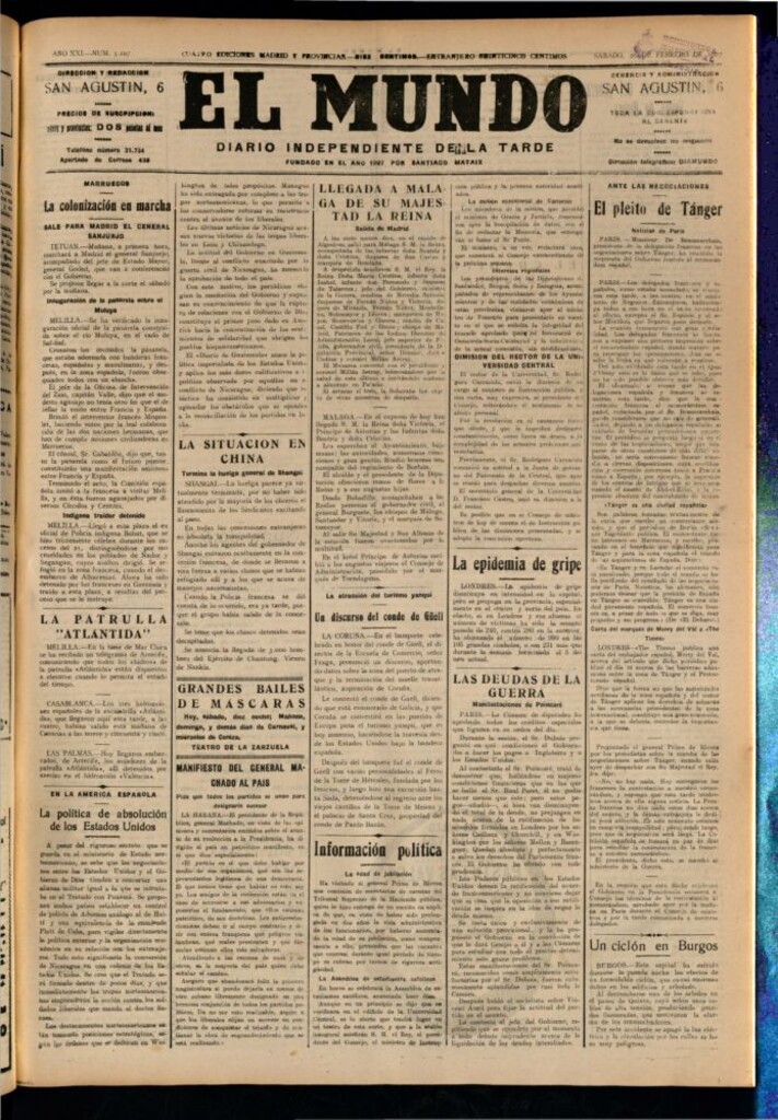 Miniatura de El Mundo del 26 de febrero de 1927