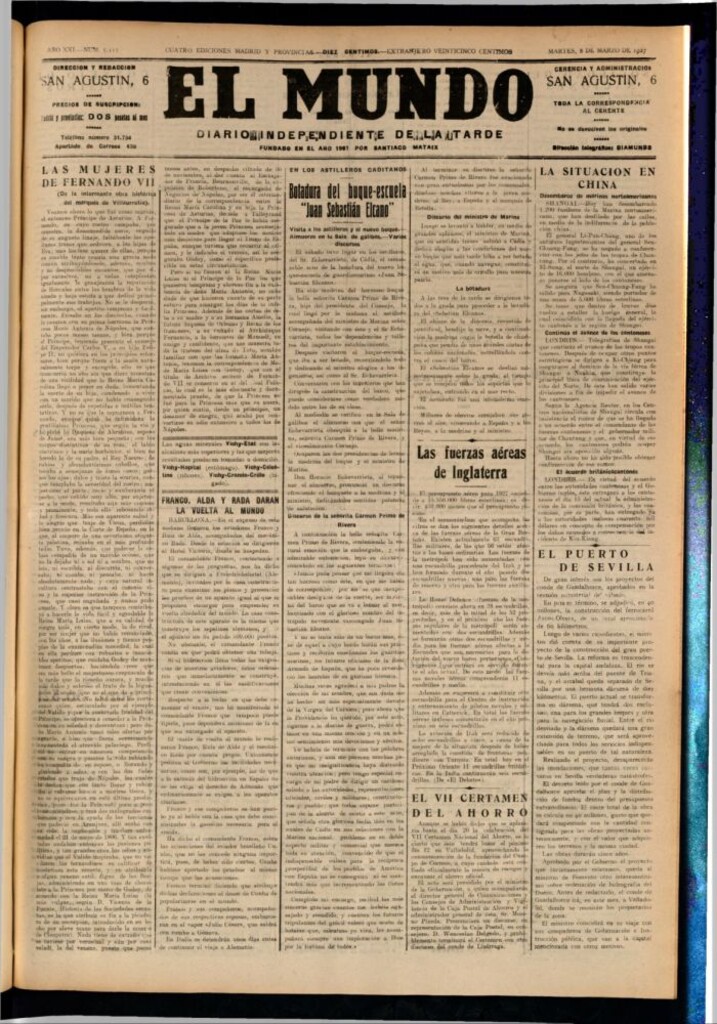 Miniatura de El Mundo del 8 de marzo de 1927