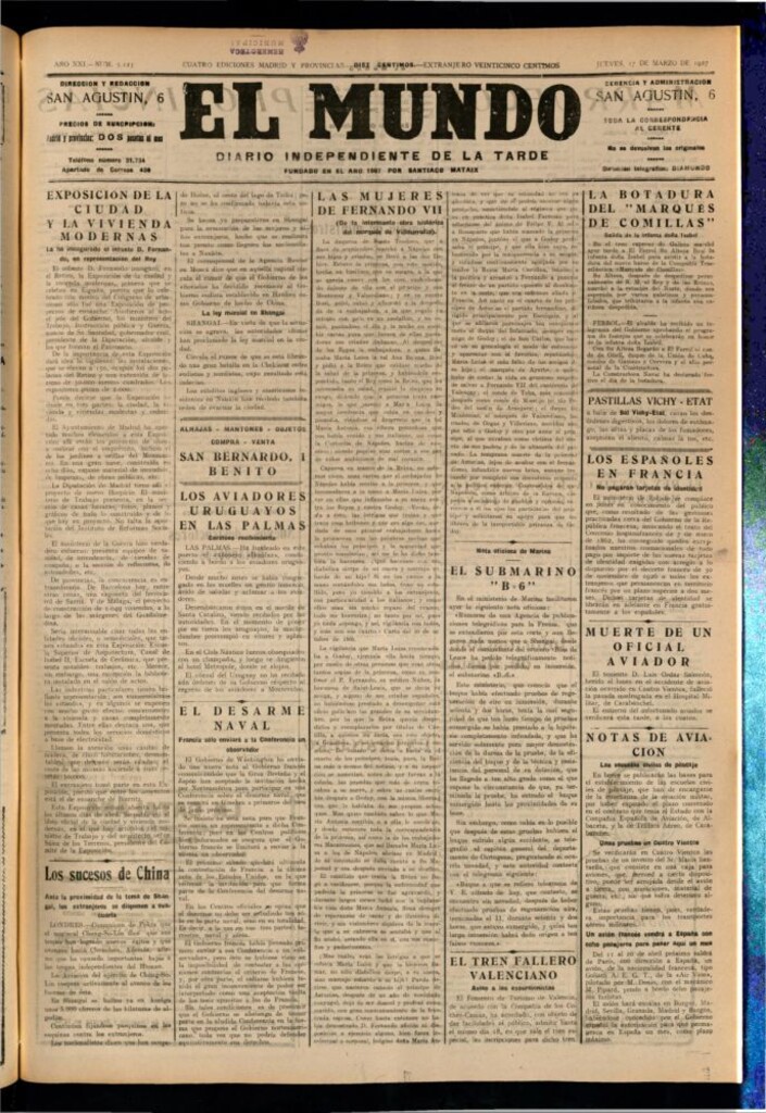 Miniatura de El Mundo del 17 de marzo de 1927