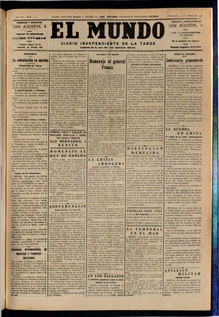 Miniatura de El Mundo del 30 de marzo de 1927