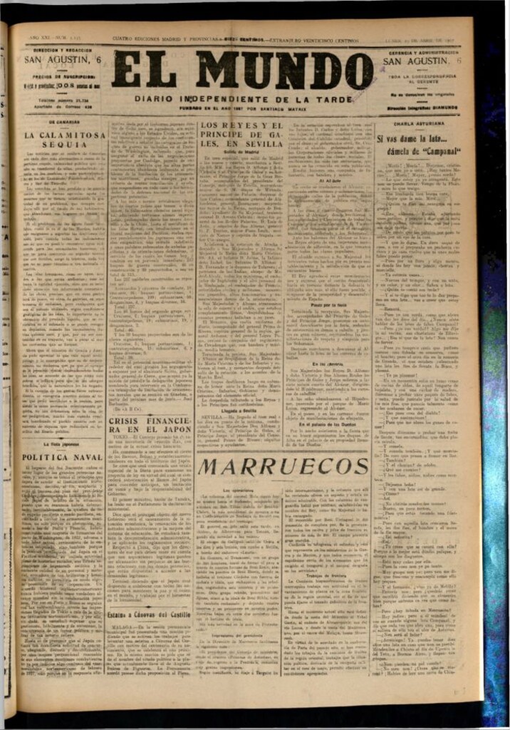 Miniatura de El Mundo del 25 de abril de 1927