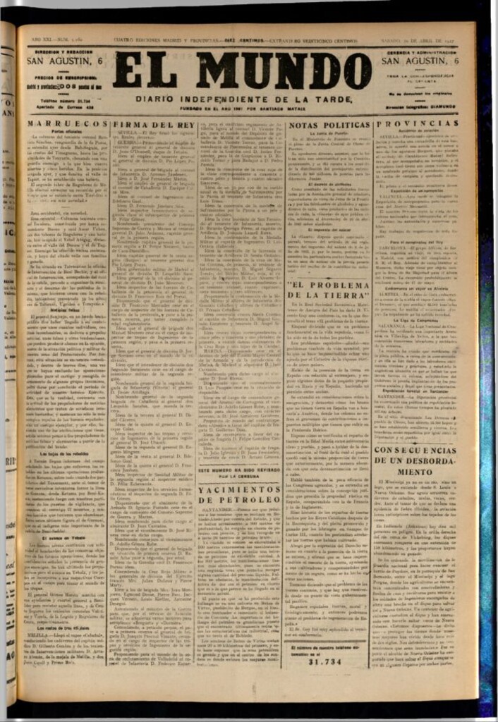 Miniatura de El Mundo del 30 de abril de 1927