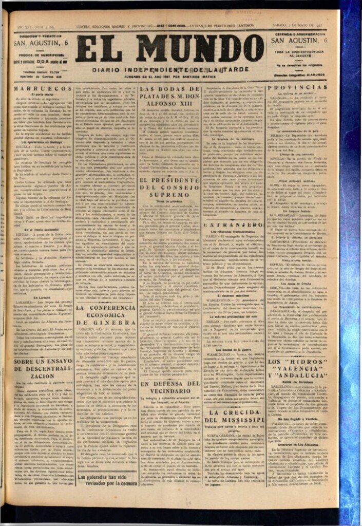 Miniatura de El Mundo del 7 de mayo de 1927