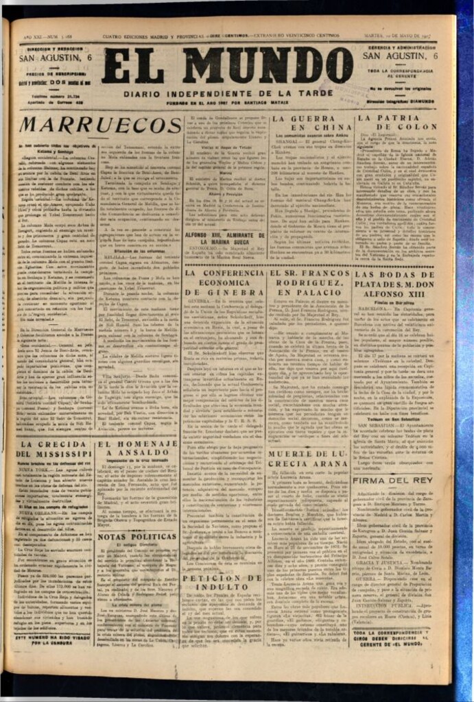 Miniatura de El Mundo del 10 de mayo de 1927
