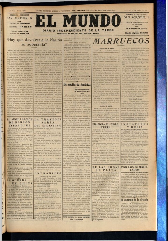 Miniatura de El Mundo del 21 de mayo de 1927