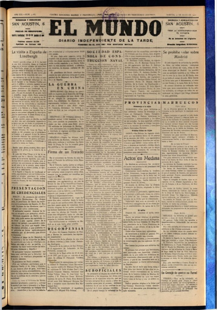 Miniatura de El Mundo del 31 de mayo de 1927