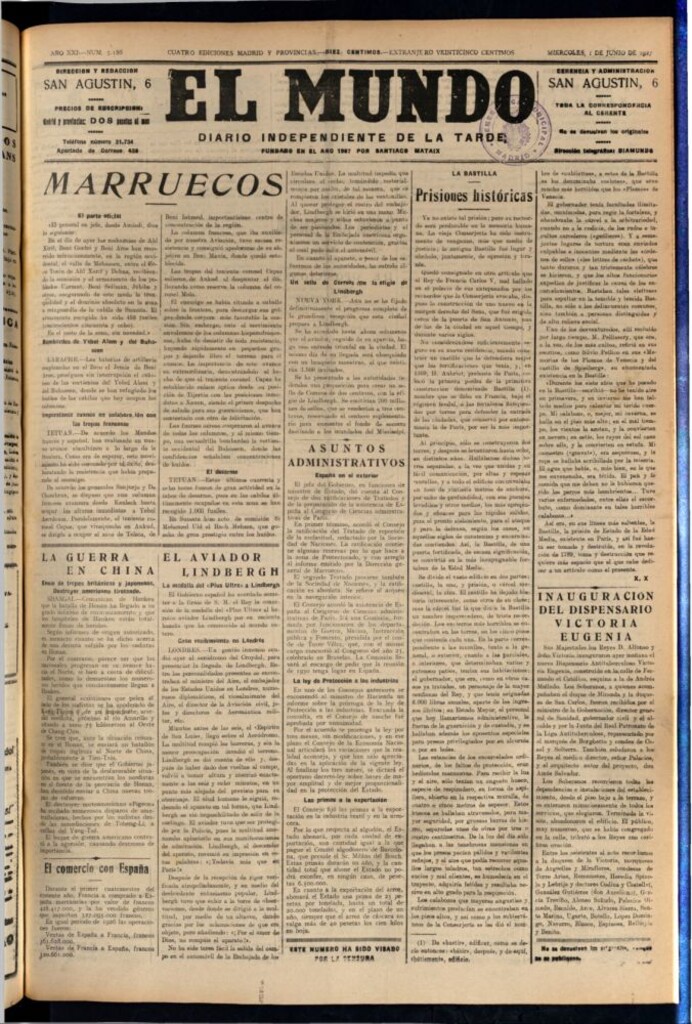 Miniatura de El Mundo del 1 de junio de 1927
