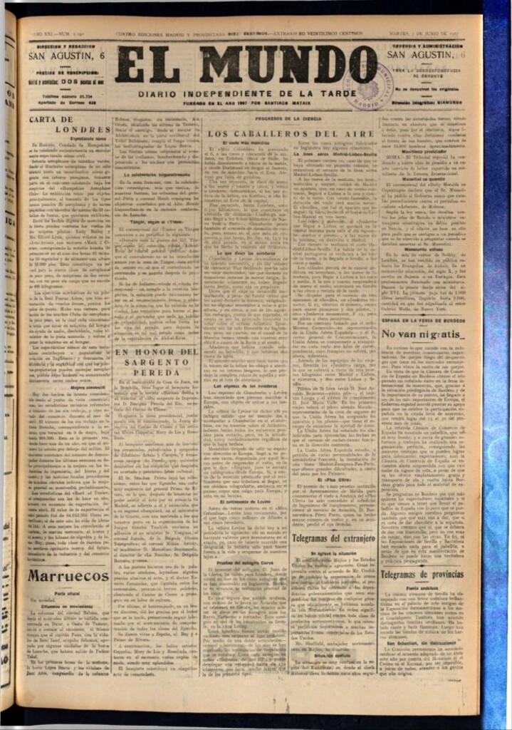 Miniatura de El Mundo del 7 de junio de 1927