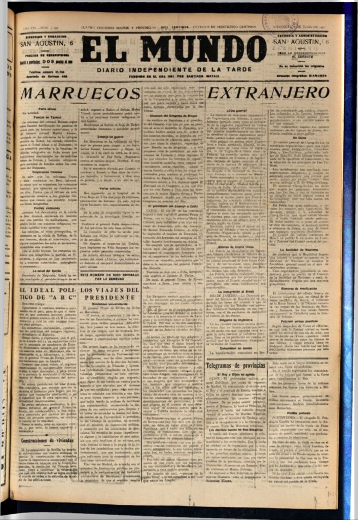 Miniatura de El Mundo del 8 de junio de 1927