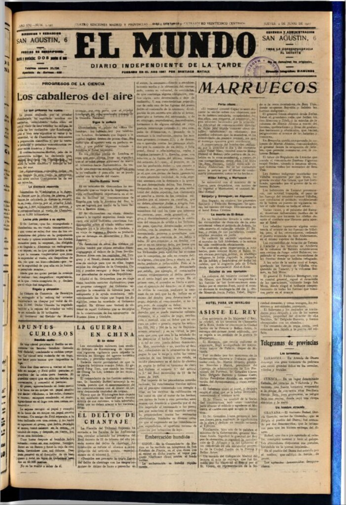 Miniatura de El Mundo del 9 de junio de 1927