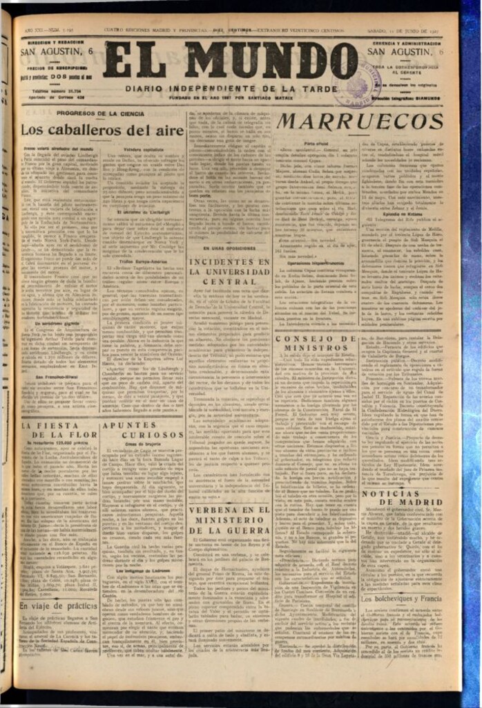 Miniatura de El Mundo del 11 de junio de 1927