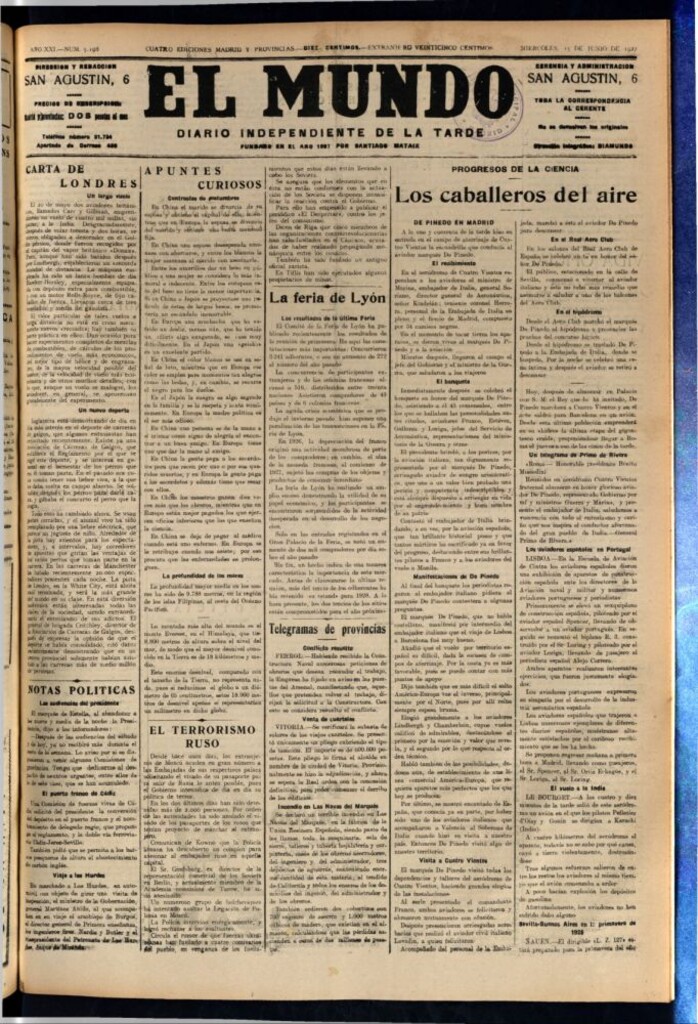 Miniatura de El Mundo del 15 de junio de 1927