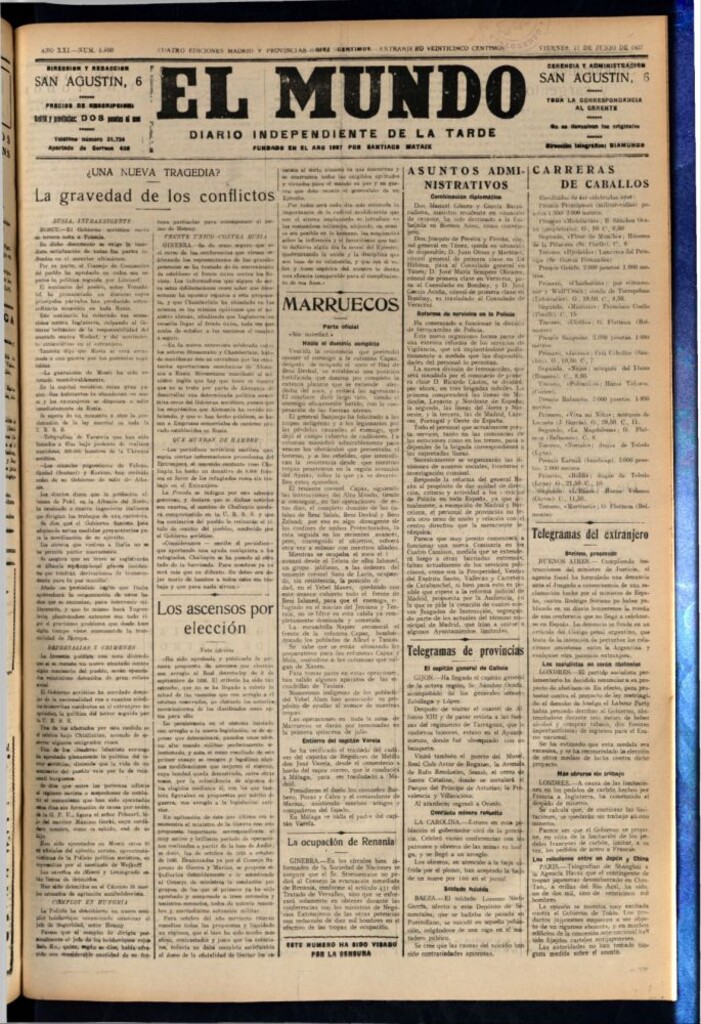 Miniatura de El Mundo del 17 de junio de 1927
