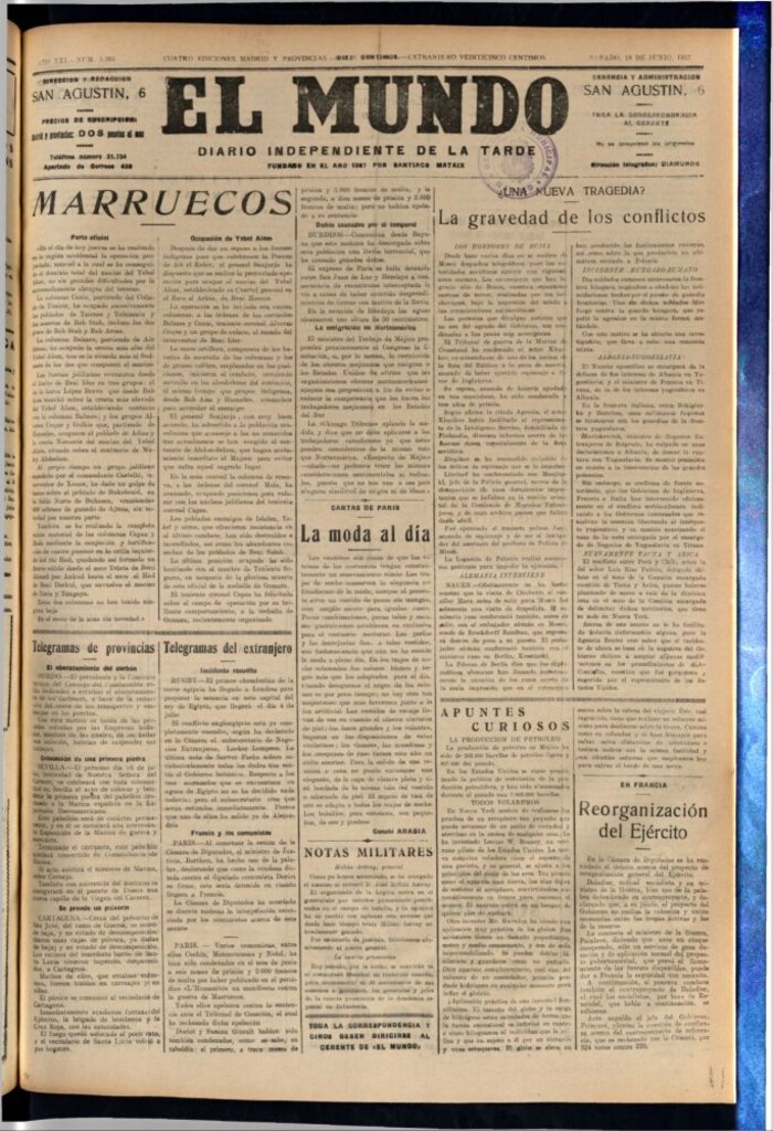 Miniatura de El Mundo del 18 de junio de 1927