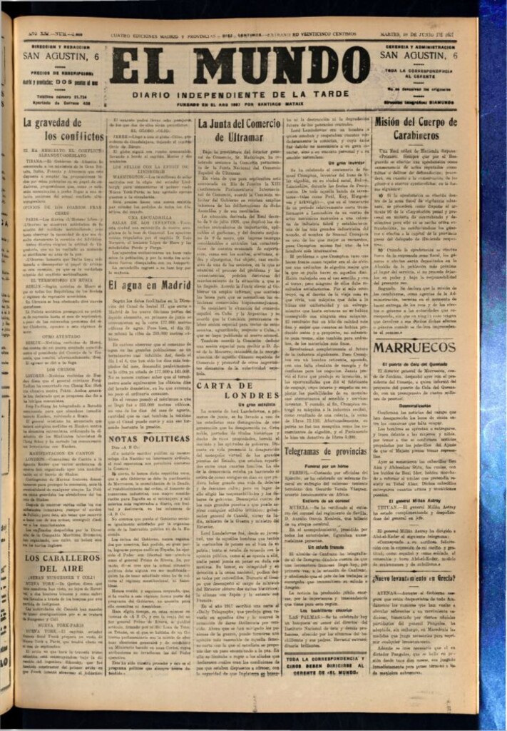 Miniatura de El Mundo del 28 de junio de 1927