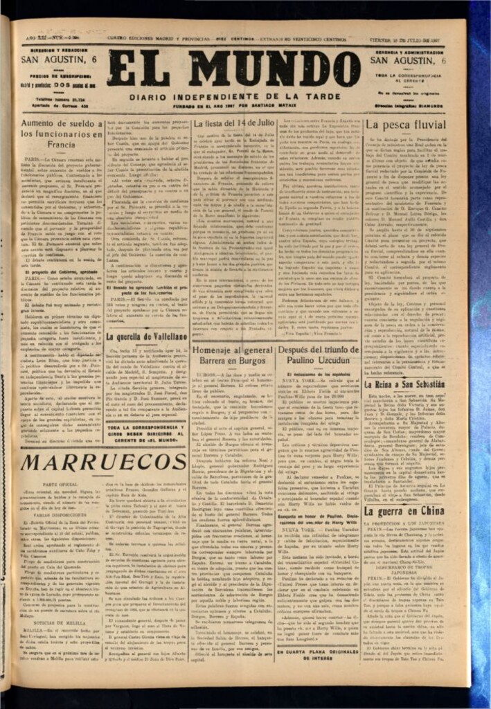 Miniatura de El Mundo del 15 de julio de 1927