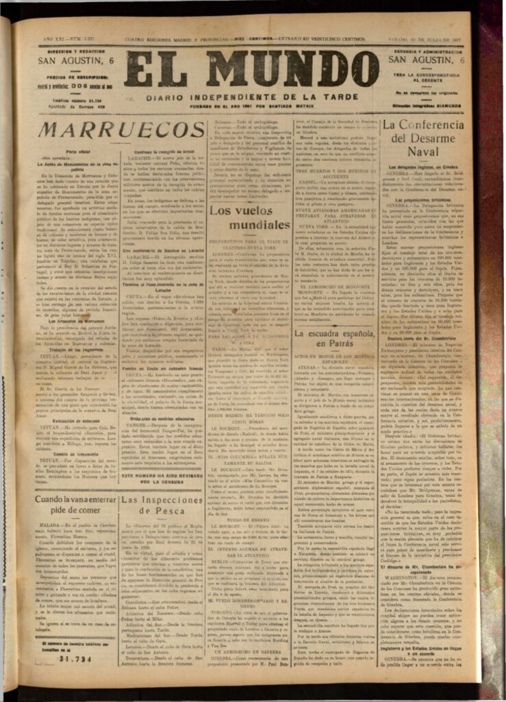 Miniatura de El Mundo del 30 de julio de 1927
