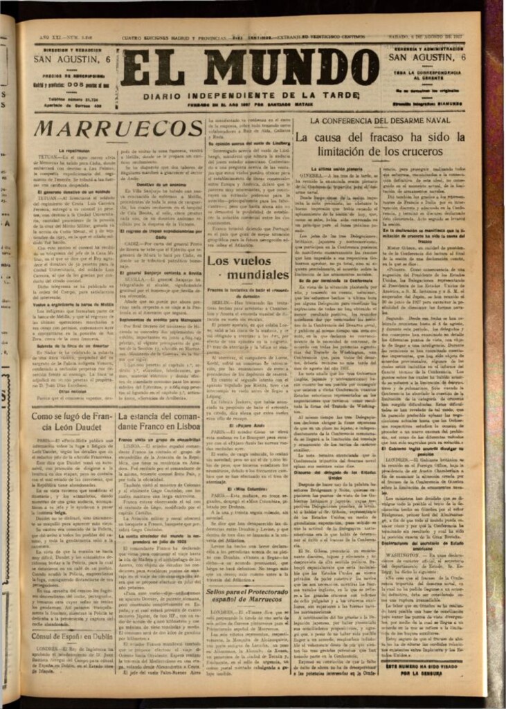 Miniatura de El Mundo del 6 de agosto de 1927