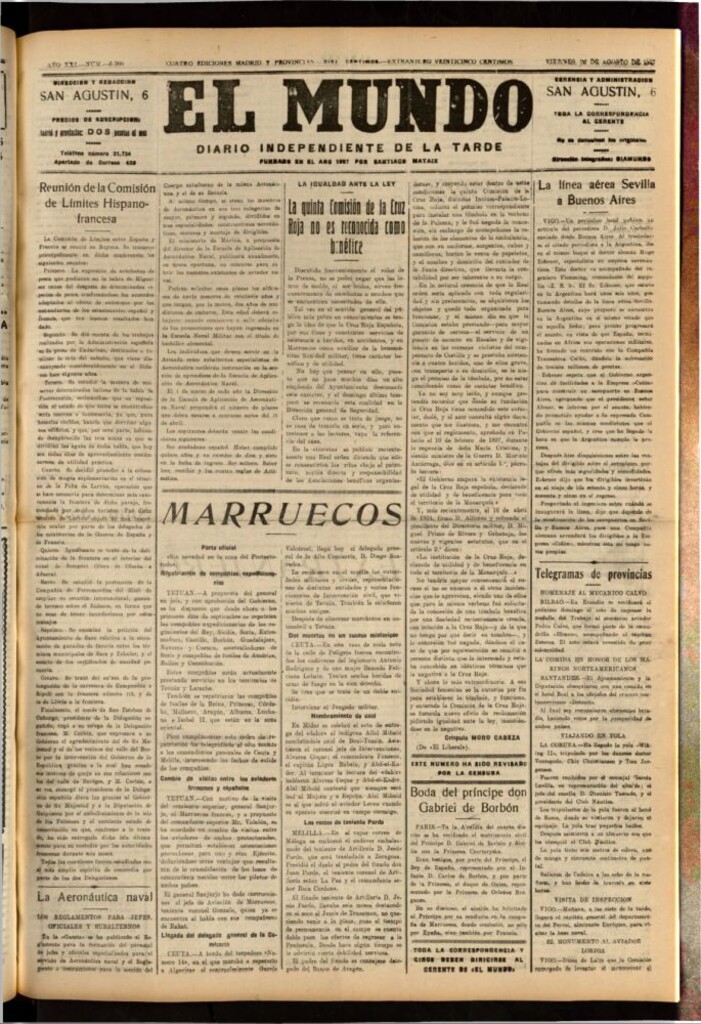 Miniatura de El Mundo del 26 de agosto de 1927