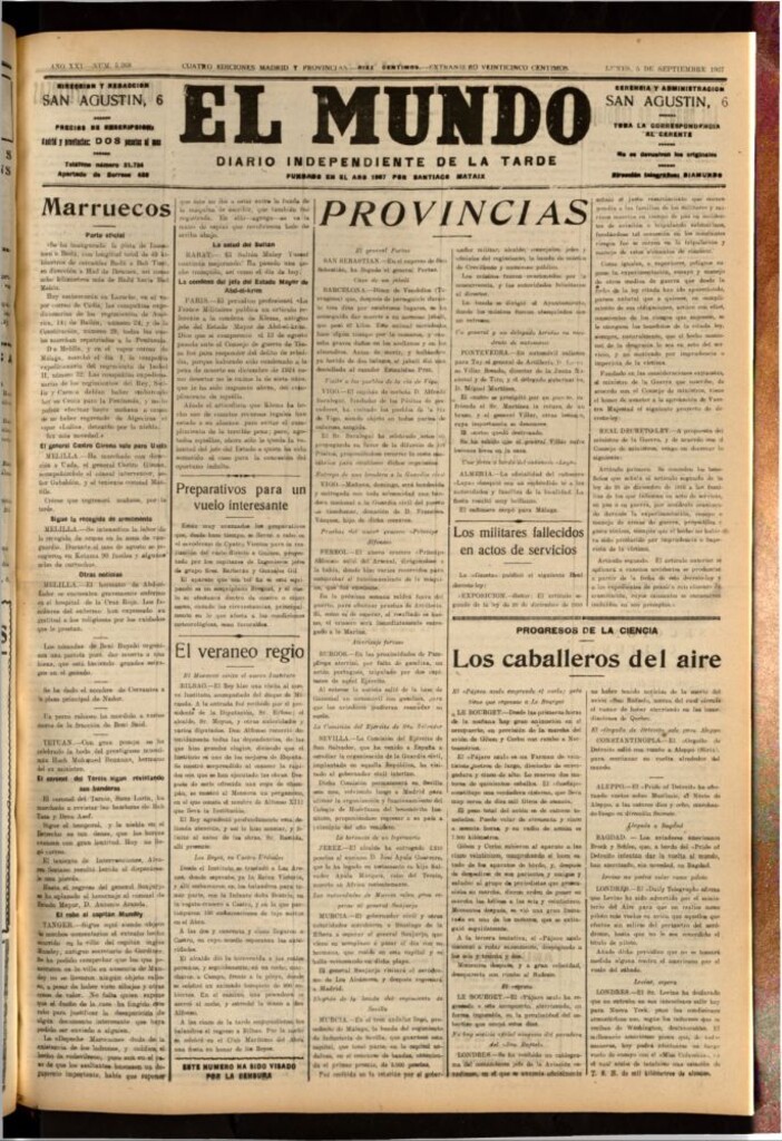 Miniatura de El Mundo del 5 de septiembre de 1927