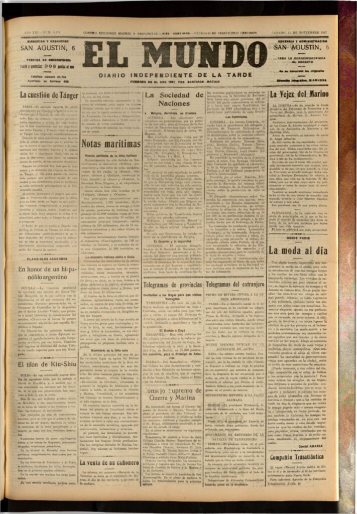 Miniatura de El Mundo del 17 de septiembre de 1927