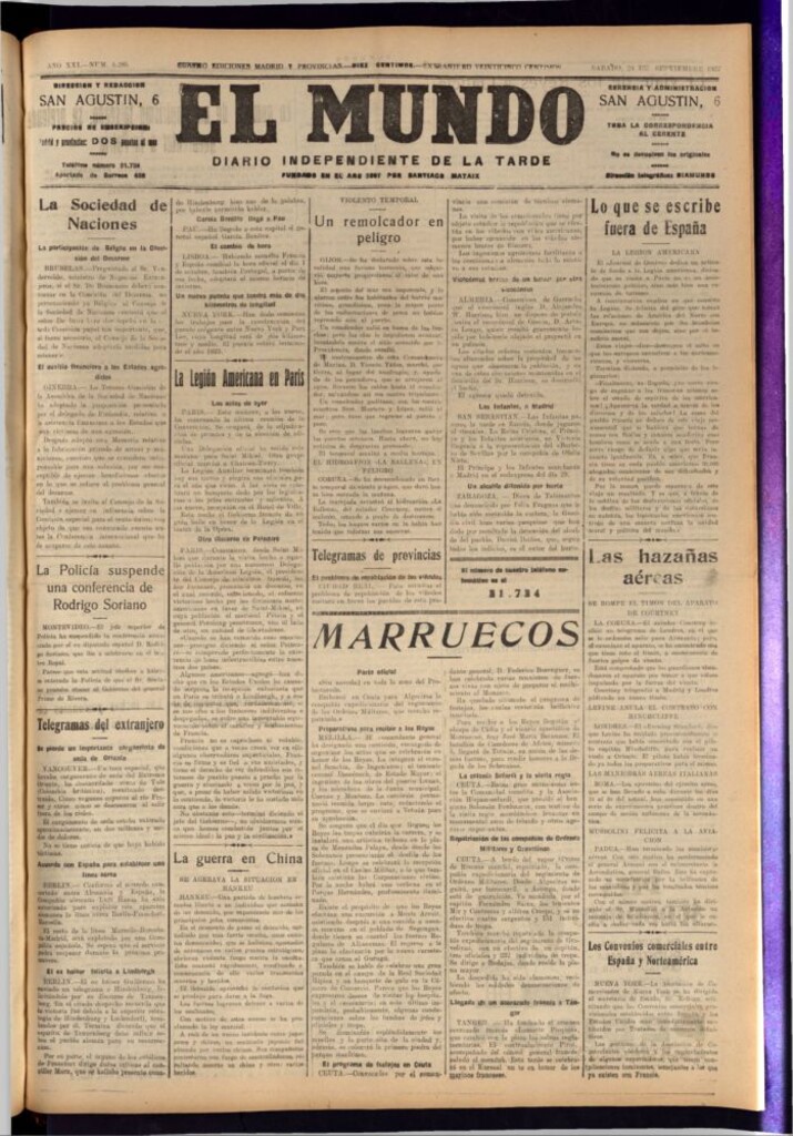 Miniatura de El Mundo del 24 de septiembre de 1927