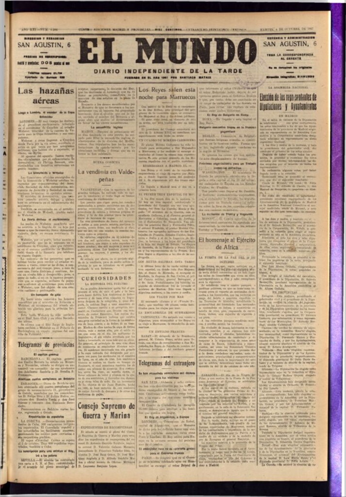 Miniatura de El Mundo del 4 de octubre de 1927