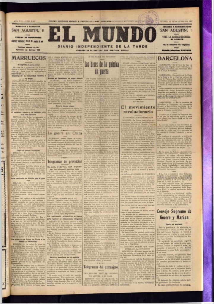 Miniatura de El Mundo del 13 de octubre de 1927