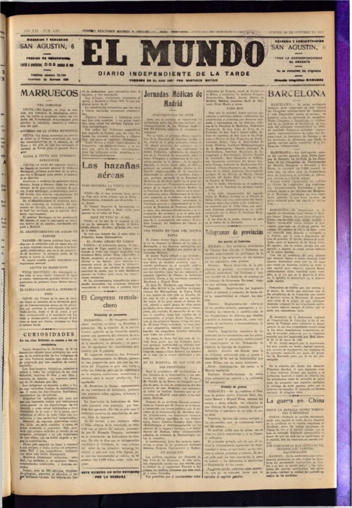 Miniatura de El Mundo del 20 de octubre de 1927