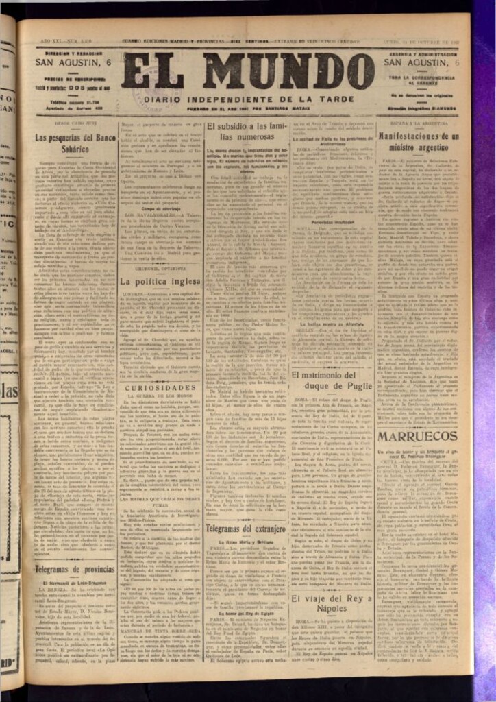 Miniatura de El Mundo del 24 de octubre de 1927