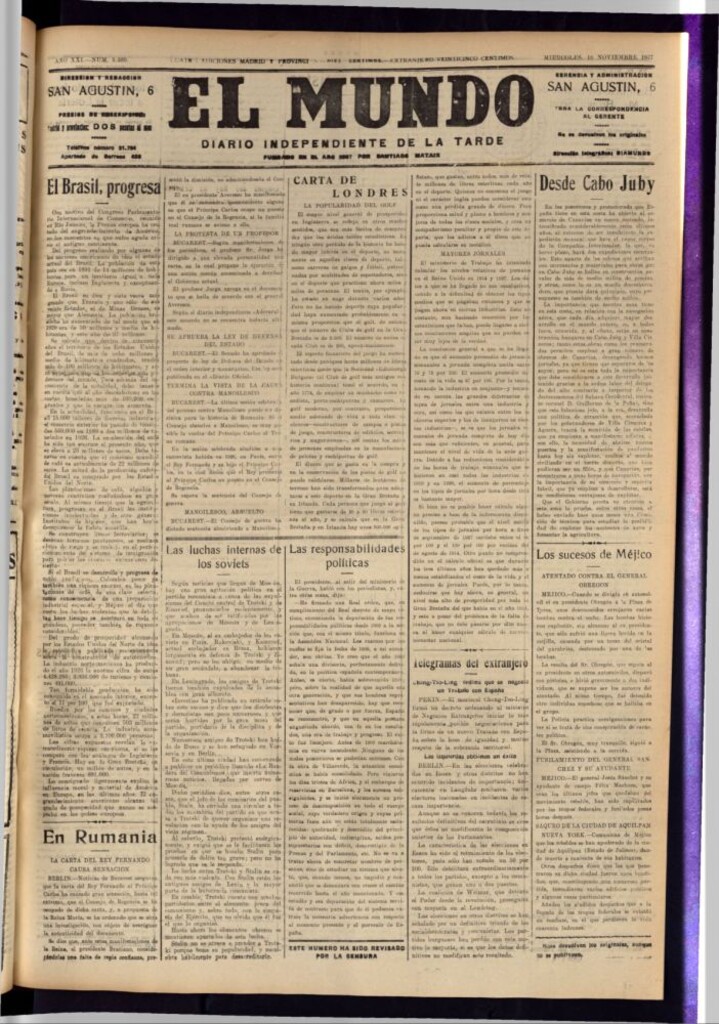 Miniatura de El Mundo del 16 de noviembre de 1927