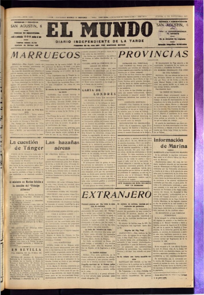 Miniatura de El Mundo del 17 de noviembre de 1927
