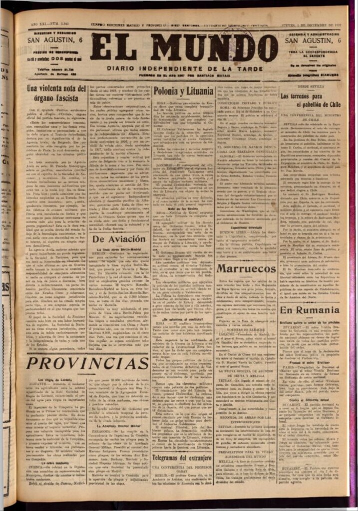 Miniatura de El Mundo del 1 de diciembre de 1927