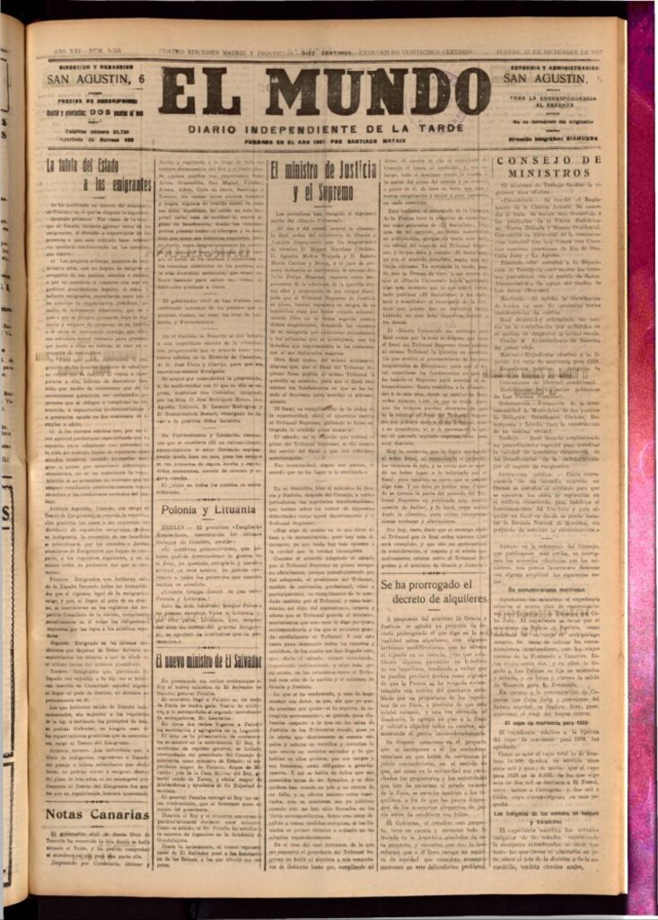 Miniatura de El Mundo del 15 de diciembre de 1927