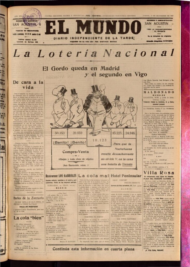 Miniatura de El Mundo del 22 de diciembre de 1927