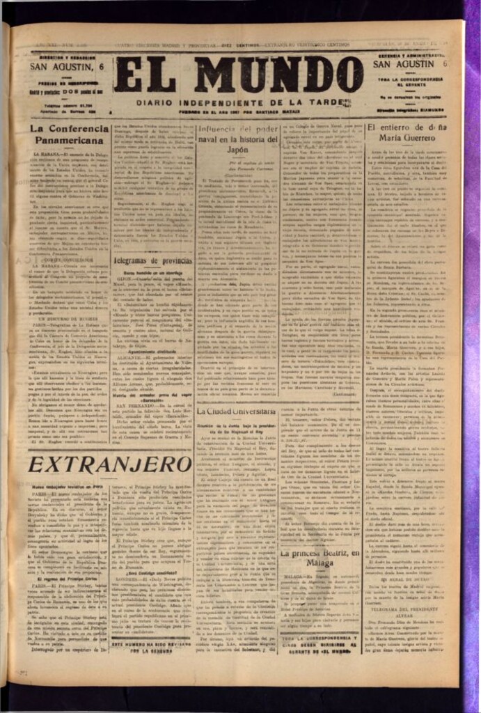 Miniatura de El Mundo del 25 de enero de 1928