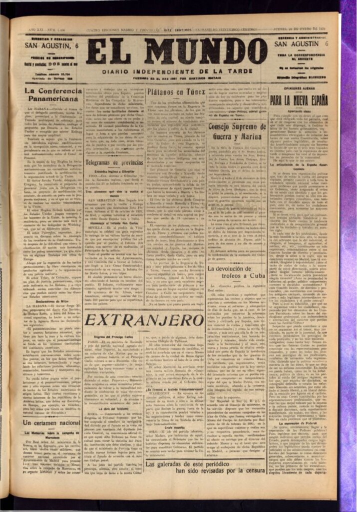 Miniatura de El Mundo del 26 de enero de 1928